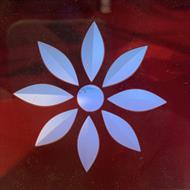 3327 rødt glass liten blomst