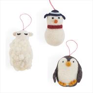 80 Juletrepynt i tovet ull, flere forskjellige