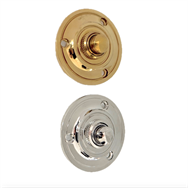 3527 Rund ringeknapp - messing og nikkel